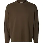 Selected Coton Bio T-shirt À Manches Longues Homme Marron L