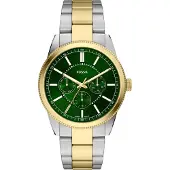 Fossil Montre à affichage analogique or / vert foncé / argent