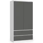 Akord Armoire Blanc/Gris Graphite 90X51X180