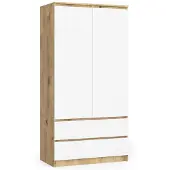 Akord Armoire Chêne Artisan/Blanc 90X51X180