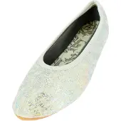 Beck Pantoufle 'Glamour' champagne / gris argenté / blanc cassé