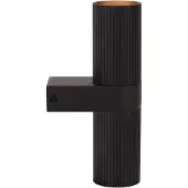 Lucide CLUBS – Applique murale – Noir – Douille GU10 – 21 cm