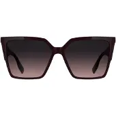 Karl Lagerfeld Lunettes de soleil pour femmes KL6207S, couleur bordeaux/gris dégradé vers le rose, dimensions 57/14/140