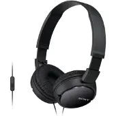 Sony Casque supra-auriculaire pliable MDR-ZX110AP, noir, avec fonction casque et microphone