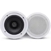 Pyle Pair Enceinte Bluetooth encastrable de 20,3 cm pour mur et plafond, système d'enceintes domestiques universelles à 2 voies, connecteurs rapides à ressort, 250 W