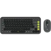 Logitech POP Icon Combo - Ensemble clavier et souris - sans fil - Bluetooth LE - QWERTY - italien - graphite, vert (920-013115)