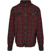 Brandit Chemise brocart / brun foncé / rouge cerise