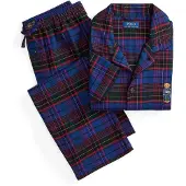Ralph Lauren Pyjama long bleu roi / jaune clair / vert foncé / grenadine