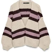 Vero Moda Cardigan 'VMMaybe' beige / chocolat / mauve