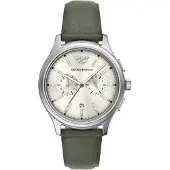 Emporio Armani Montre à affichage analogique olive / argent