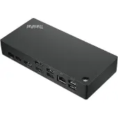 Lenovo 40AY0090UK, filaire, USB 3.2 Gen 1 (3.1 Gen 1) Type-C, 10, 100, 1 000 Mbit/s, noir, 4K Ultra HD, 3840 x 2160 pixels