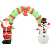 vidaXL Père Noël et bonhomme de neige gonflables Décoration Arche LED 223cm