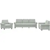 vidaXL Ensemble de canapés 3 pièces avec coussins gris clair velours