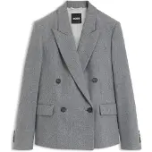 BOSS Blazer Regular croisé en flanelle chinée