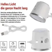 Emos LED Lampe de table rechargeable 4en1 ABBIE 6W, 300lm, batterie 1500mAh Li-Ion avec 33h d'autonomie, intensité variable, couleur de lumière réglable, câble USB de 1,3m, blanc, Z7636W