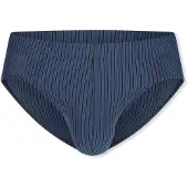Schiesser Slip ' Pure Micro ' bleu denim / brun foncé