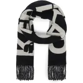 Karl Lagerfeld Écharpe 'Essential' noir / blanc