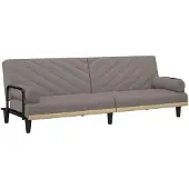 vidaXL Canapé-lit avec accoudoirs taupe tissu