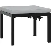vidaXL Tabouret de jardin avec coussin noir acier enduit de poudre
