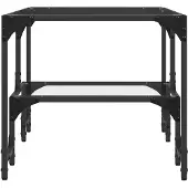 vidaXL Table basse avec plateau en verre Transparent 98,5x50x45 cm Acier