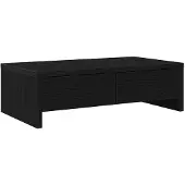 vidaXL Support d'écran avec tiroirs noir aspect chêne 50x27x15 cm