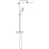 GROHE Rainshower SmartActive 310 Système de douche avec mitigeur thermostatique, avec douche de tête et douchette à main 3 jets, montage mural, 26649000