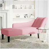 vidaXL Chaise longue avec accoudoir à droite rose velours