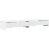 vidaXL Support pour écran avec tiroirs Blanc 100 x 27 x 15 cm Panneau de particules