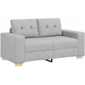 vidaXL Canapé deux places avec coussin Gris nuage tissu