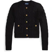 Ralph Lauren pour femme. 211978312001 Cardigan en laine noir (XS), Casuel