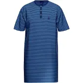 Ammann Pyjama court ' Jeans Ringel ' bleu / bleu foncé / noir