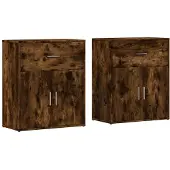 vidaXL Sideboards 2 pcs. Chêne fumé 60x31x70 cm Bois composite