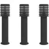 vidaXL - Lampadaire pour extérieur 3 pcs 60 cm inox noir