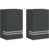 vidaXL Lampes murales d'extérieur 2 pcs. noir acier inoxydable