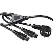 ACT Powercord split cable connecteur de courant CEE7/7 mâle (angle)