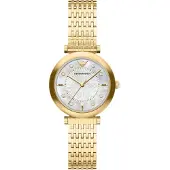Emporio Armani Montre à affichage analogique or / blanc cassé