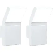 vidaXL Applique murale d'extérieur LED 2 pcs. Blanc Aluminium moulé sous pression