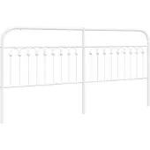 vidaXL Tête de lit de rechange en métal blanc 200 cm