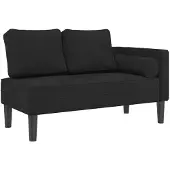 vidaXL Chaise longue avec coussin noir velours