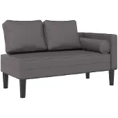 vidaXL Chaise longue avec coussin Gris Similicuir