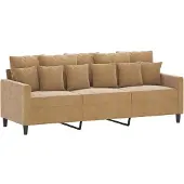 vidaXL Canapé 3 places marron 180 cm velours