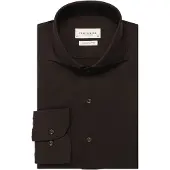 Profuomo Japanese Knitted Slim Fit Chemise en jersey marron, Unicolore