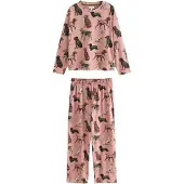 Next Pyjama crème / vert foncé / rose ancienne / noir