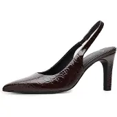 Manfield Escarpins à bride arrière marron