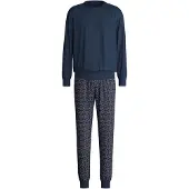 Calida Pyjama long 'Relax Imprint' bleu chiné