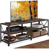 TecTake Meuble bas - 141 cm, Bois foncé industriel, rustique