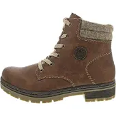 Rieker Bottines à lacets beige chiné / caramel / brun foncé