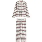 Next Pyjama gris chiné / émeraude / rouge