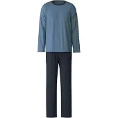 Calida Pyjama long bleu / bleu foncé