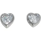 GUESS Boucles d'oreilles 'CRYSTAL LOVE' argent / transparent